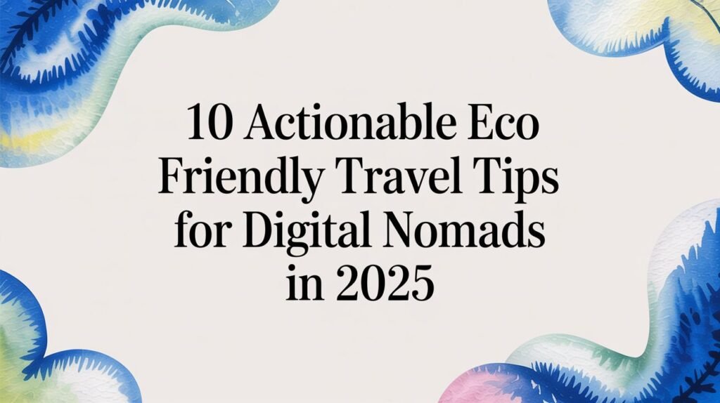 Eco friendly travel tips — hero banner title for digital nomads in 2025